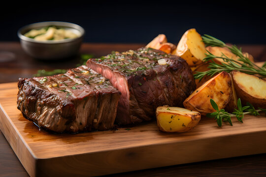 Chuck roast on a farmers market stand
