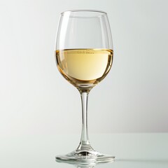 AI-generated illustration of a glass of white wine on a table