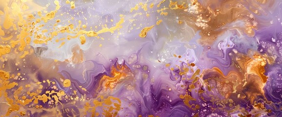 Golden tendrils drifting through a mesmerizing tapestry of soft lavender and sun-kissed amber.