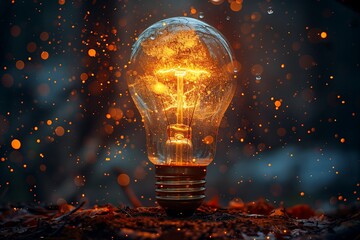 AI-generated illustration of an illuminated lamp with a golden glow