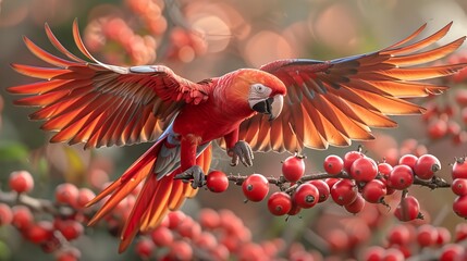 AI generated illustration of a brightly colored parrot