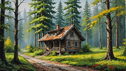 Beautiful House in a Forest