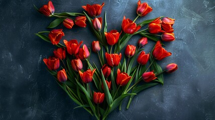 tulips on festive background