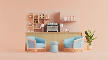 Contemporary Home Interior with Living and Dining Rooms: Modern style, wooden furniture, empty space, cozy atmosphere