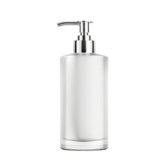 Obraz premium Blank White Lotion Dispenser Pump Bottle, Ideal for Skincare Packaging Design Mockup.