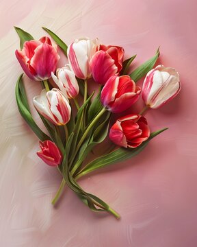 tulips on gift background