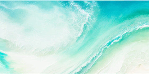 Fototapeta na wymiar abstract soft blue and green abstract water color ocean wave texture background. Banner Graphic Resource as background for ocean wave and water wave abstract graphics 