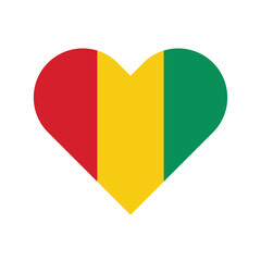 Fototapeta premium Guinea national flag vector illustration. Guinea Heart flag. 