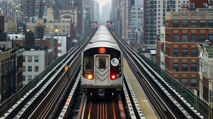 The citys subway system is a marvel of technology with trains that run on magnetic tracks   AI generated illustration