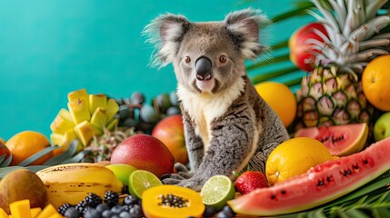 Ai simpatico koala tra la frutta tropicale 02