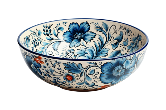 Hand Painted Plate on transparent background.