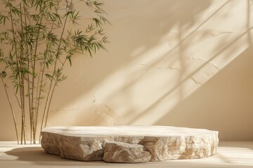 Stack of spa stones and bamboo. Background for spa salons on isolated background with copy space