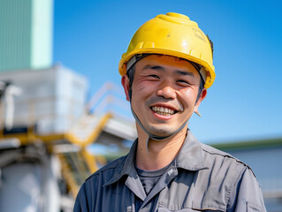 ヘルメットを被った作業員