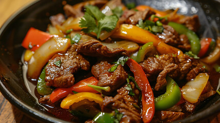 Beef and vegetables Mexican food