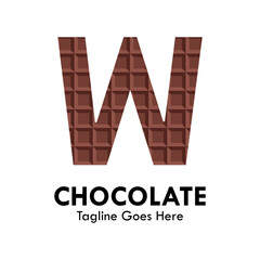 w letter with chocolate design logo template illustration