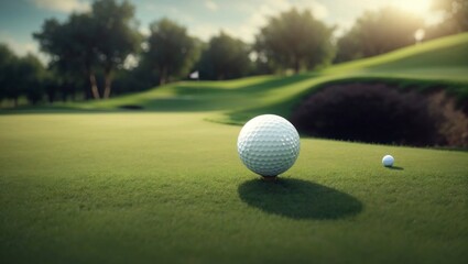 Golf ball on the golf course