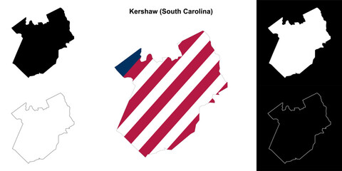 Kershaw County (South Carolina) outline map set