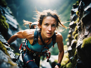 Obraz premium Portrait of woman doing outdoor sports