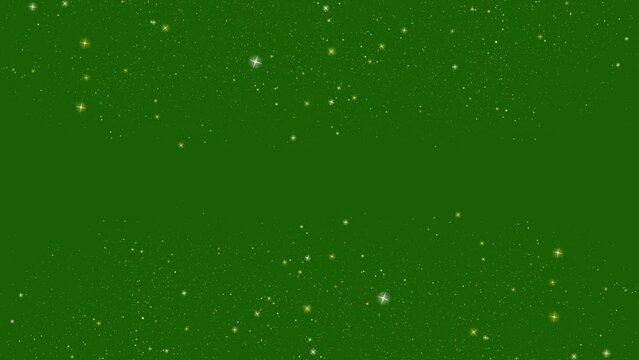 Cosmic starlight particles isolated green screen