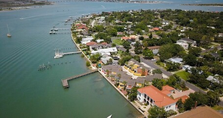 Fototapeta na wymiar Aerial shot of the Anastasia island in Florida