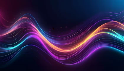 Kissenbezug AI generated Abstract background with glowing lines and waves.  © Muhammad