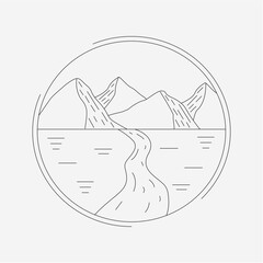 Travel icon. Nature vector illustration. Adventure, travel and nature vintage logo template, badge or emblem 