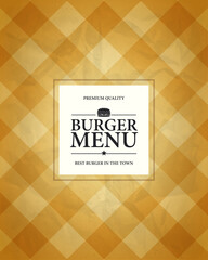 Burger menu on a retro style. Tablecloth background