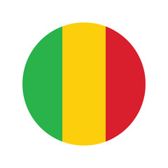 Fototapeta premium Mali national flag vector illustration. Mali Round flag. 