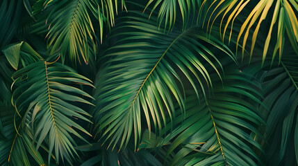 Tropical exotic palm tree leaves. Floral pattern