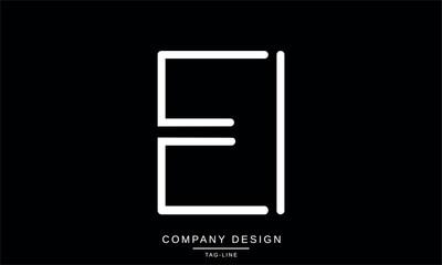 EI, IE Abstract Letters Logo Monogram Design Icon Font