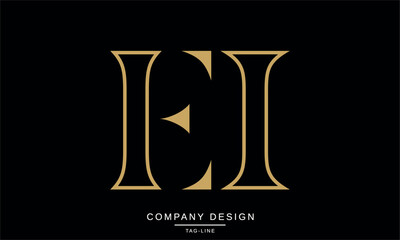 EI, IE Abstract Letters Logo Monogram Design Font