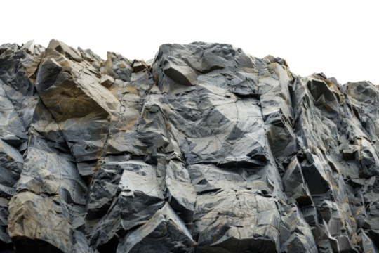 Large heavy rock stone isolated on background, flying rock in the space, natural giant boulder for decoration in garden yard.