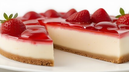 cheesecake with strawberry, ai generated