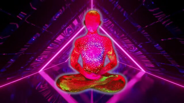 Meditating Men Enlightment Meditation Universe Astral Travel or Lucid Dream Loop