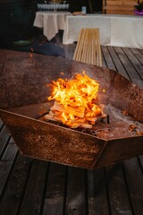 Close up of a bonfire