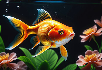 goldfish in fish tank