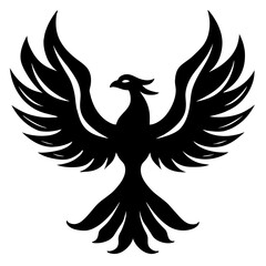  Phoenix bird silhouette. Phoenix Logo design concept is isolated on a white background. Phoenix Vector Illustration