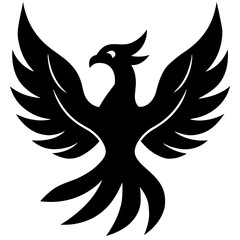  Phoenix bird silhouette. Phoenix Logo design concept is isolated on a white background. Phoenix Vector Illustration
