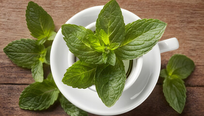 Tea with peppermint leaves 3