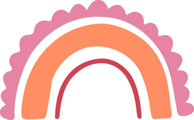 rainbow element flat vector illustration in doodle style.
