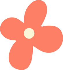 Flower flat vector illustration in doodle style.