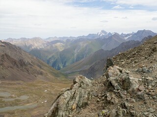 Natural landscape of hills under a cloudy sky