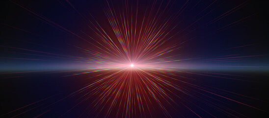 Fototapeta premium sunrise from space aurora, 3d rendering
