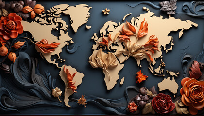 Fototapeta na wymiar World map - abstract background