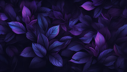 A forest with purple leaves and dark blue sky - Powered by Adobe