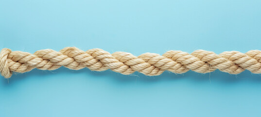 long rope cord, on pastel blue background