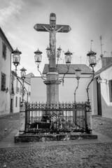 The famous Cristo de los Faroles, (Christ of the Lanterns), located in the Plaza de Capuchinos, in the historic center of Cordoba, Andalusia, Spain