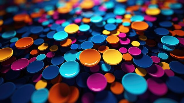 abstract background with colorful circles, 3d render, computer digital image