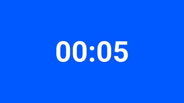 10 Second Timer countdown blue color Animation with transparent background 