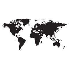 World map silhouette divided countries sketch art